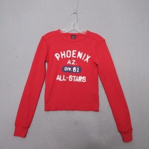 Urban Outfitters Waffle Knit Thermal Top Women XXS Red Phoenix All Stars Crop